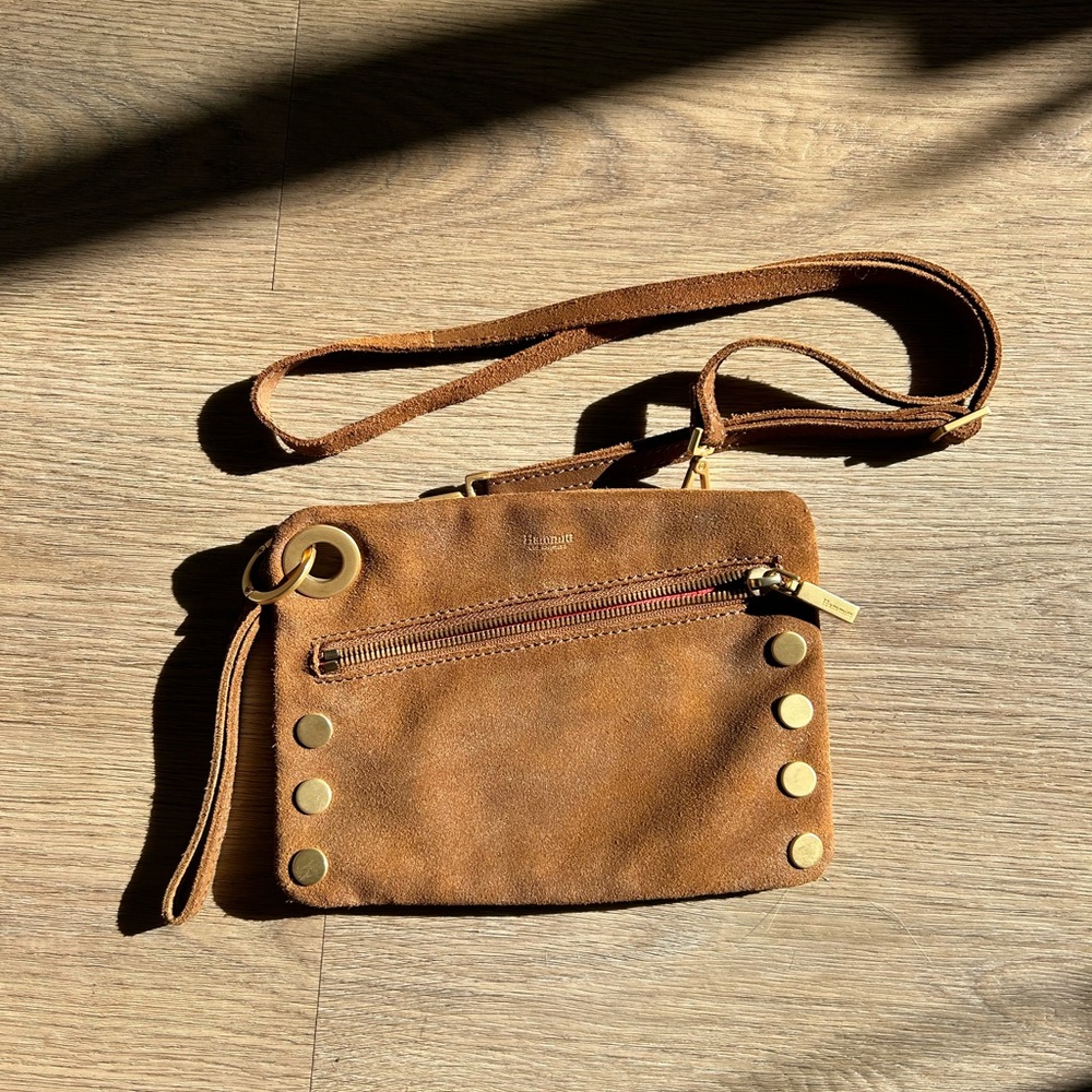 Hammitt Nash Small Crossbody Tan Suede Bag